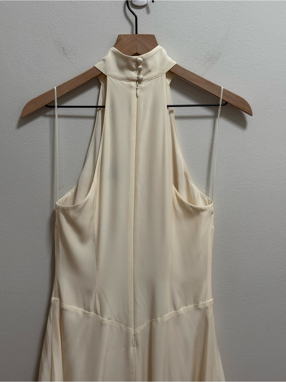 Reformation Katelyn ivory silk dress fior de latte halter maxi formal bridal NWT - Picture 8 of 10